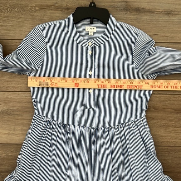 J Crew Striped Stretch Cotton Poplin Tiered Dress - Picture 4 of 14
